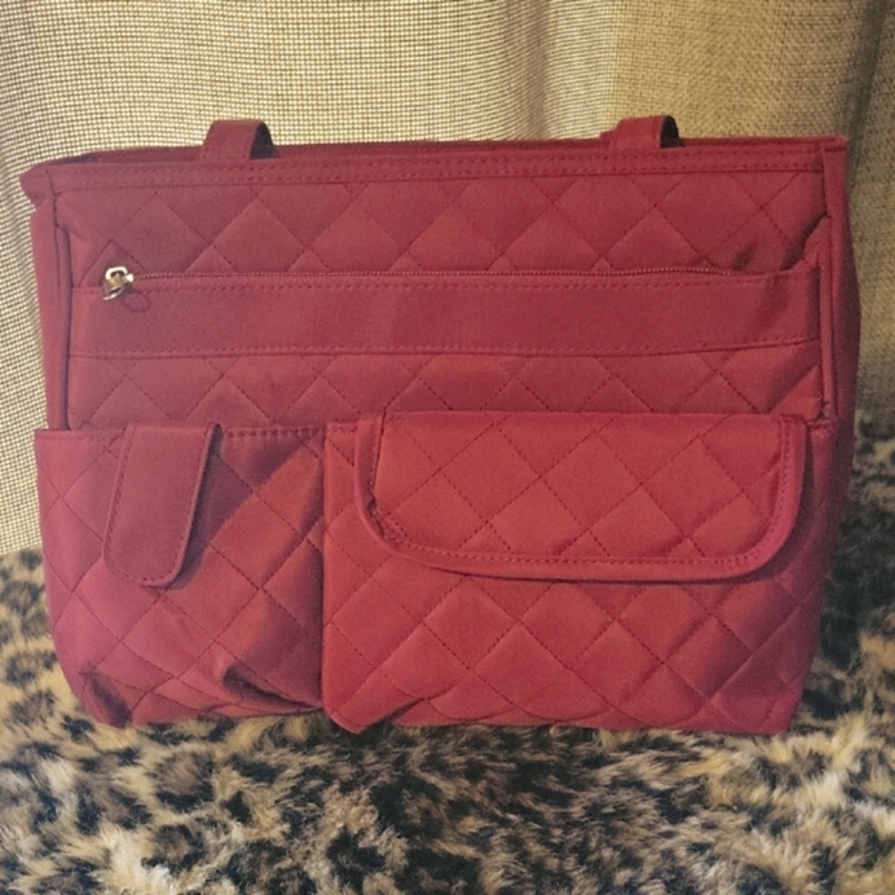 Red Baby Bag with Practical Design and Multiple Compartments